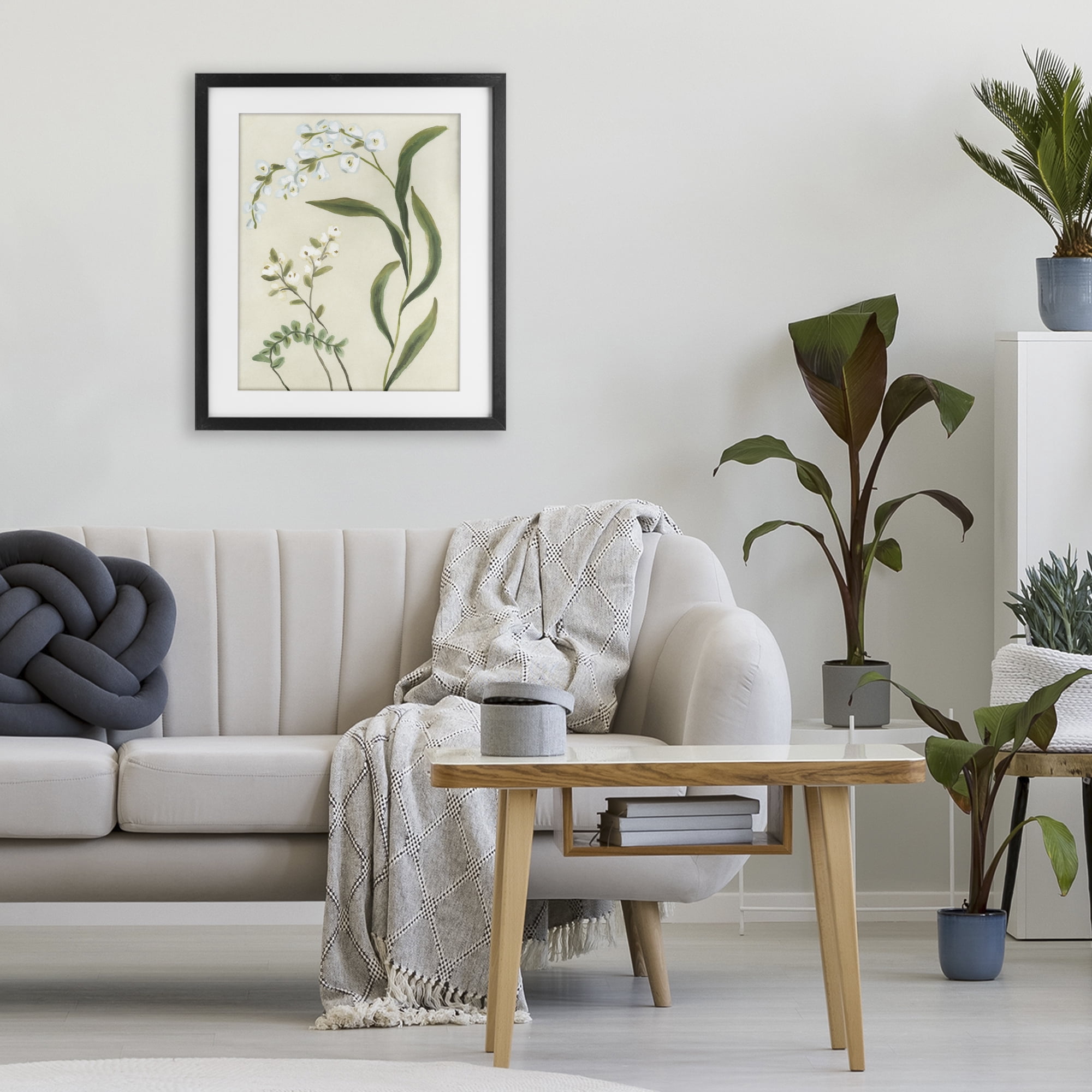 Stupell Industries Neutral Snowdrop Stems Black Framed Print Under Glass, design by June Erica Vess