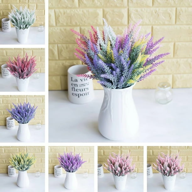 Gwong Decoración hogareña Simulación de flores artificiales Ornamento de la decoración del hogar Hermosa lavanda falsa para la boda Gwong 100350