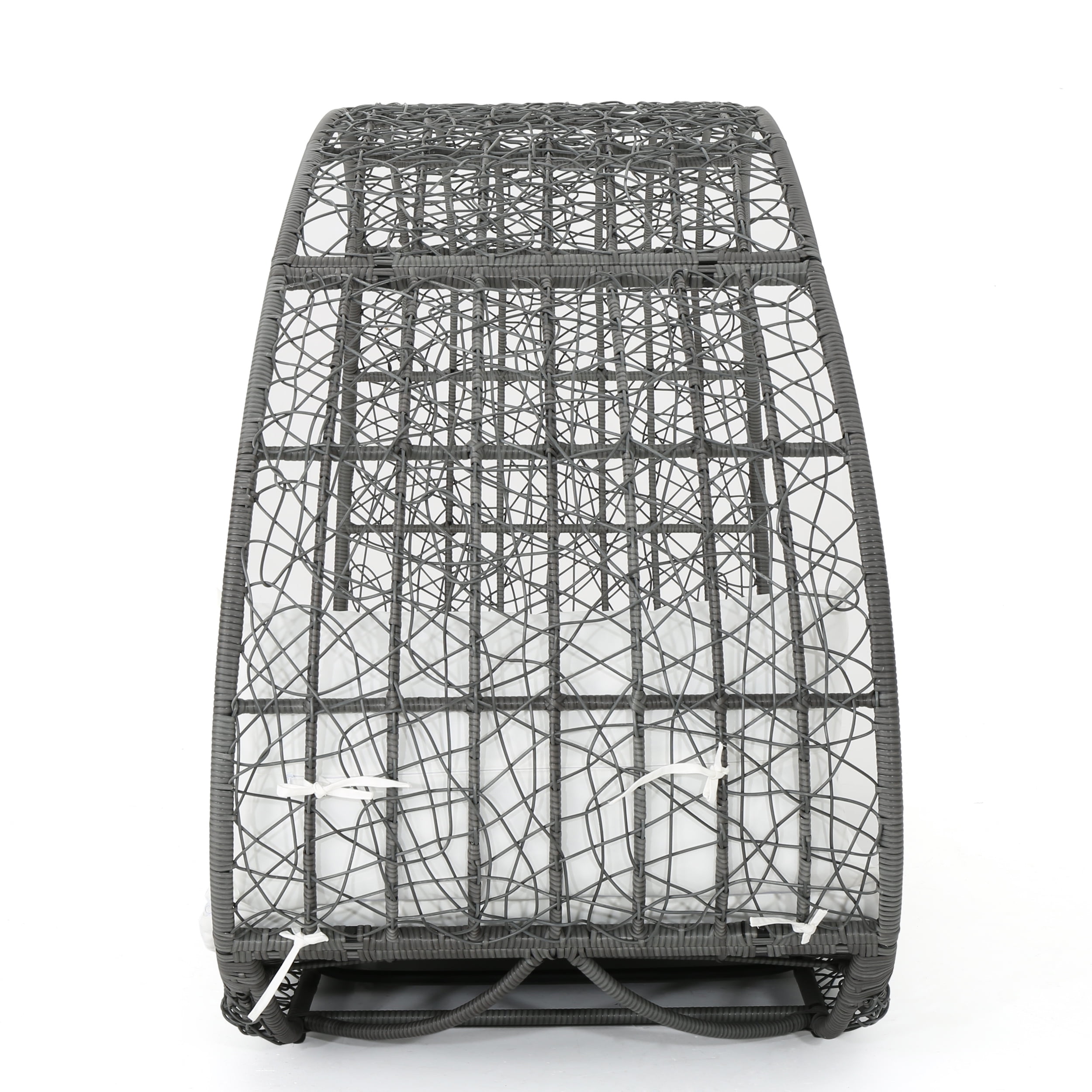 Kinston Outdoor Wicker Daybed with Cushion, Grey, White