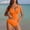c01Orange, variant on Womens Halter Tankini Swimsuit Tummy Control Bathing Suit Two Piece Swimsuit Summer Solid Color V Neck Swimwear Orange S