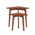 thumbnail image 5 of Monterey 24" Mid-Century Wood Triangular Nesting End Tables, Set of Two, Warm Chestnut, 5 of 5