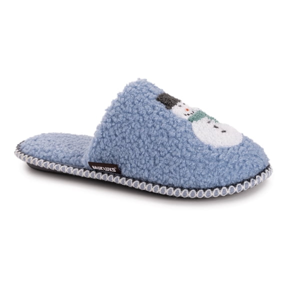 MUK LUKS Women's Punch Needle Winter Holiday Novelty Scuff Slipper