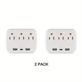 thumbnail image 1 of CHUANK Adaptateur d'Extension à Multiples Prises avec 3 Répartiteurs de Prise CA et 3 Chargeurs USB (1 USB‐C) Chargeur Mural USB Blanc, 1 of 5