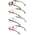 thumbnail image 3 of 4 Pairs Women Neon Floral Reading Glasses - Lightweight Wide Fitment Clear Readers ZT109 +4.00, 3 of 5