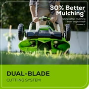 Greenworks 60V 25 Cordless Brushless Self-Propelled Mower + Two (2) 4.0Ah Batteries & Dual Port Charger