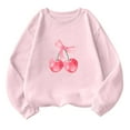 thumbnail image 7 of CLOISE Sweatshirt Women Printed Oversized Sweatshirts Crew Neck Long Sleeve Hoodies Shirts Pink Drop Shoulder Basic Tops Fall Loose Y2k Clothes XL, 7 of 7