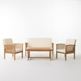 thumbnail image 4 of Outdoor Patio Furniture Sets, Conversation Sets, Acacia Wood Chat Set, 4-Piece Patio Set with Water-Resistant Cushions, 55 Inch Loveseat, 2 Club Chairs, Coffee Table for Garden Deck Backyard, Brown, 4 of 10
