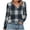 Navy, variant on YUGYXL Women's Fashion Tunic Shirts V Neck Plaid Button Up Tops Long Sleeve Irregular Casual Comfort T-Shirts Green XXL