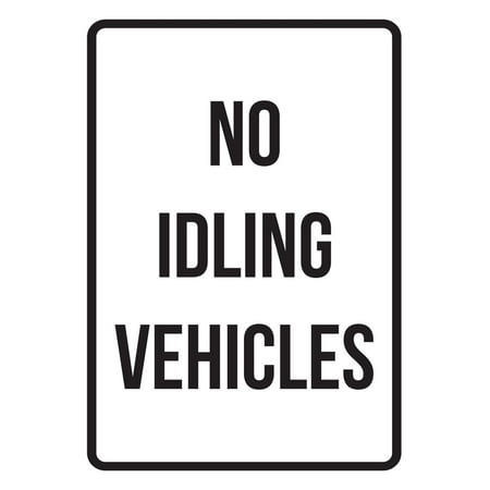 Parking Sign Aluminum Top - No Idling Vehicles No Parking Business Safety Traffic Signs Black - 7.5x10.5