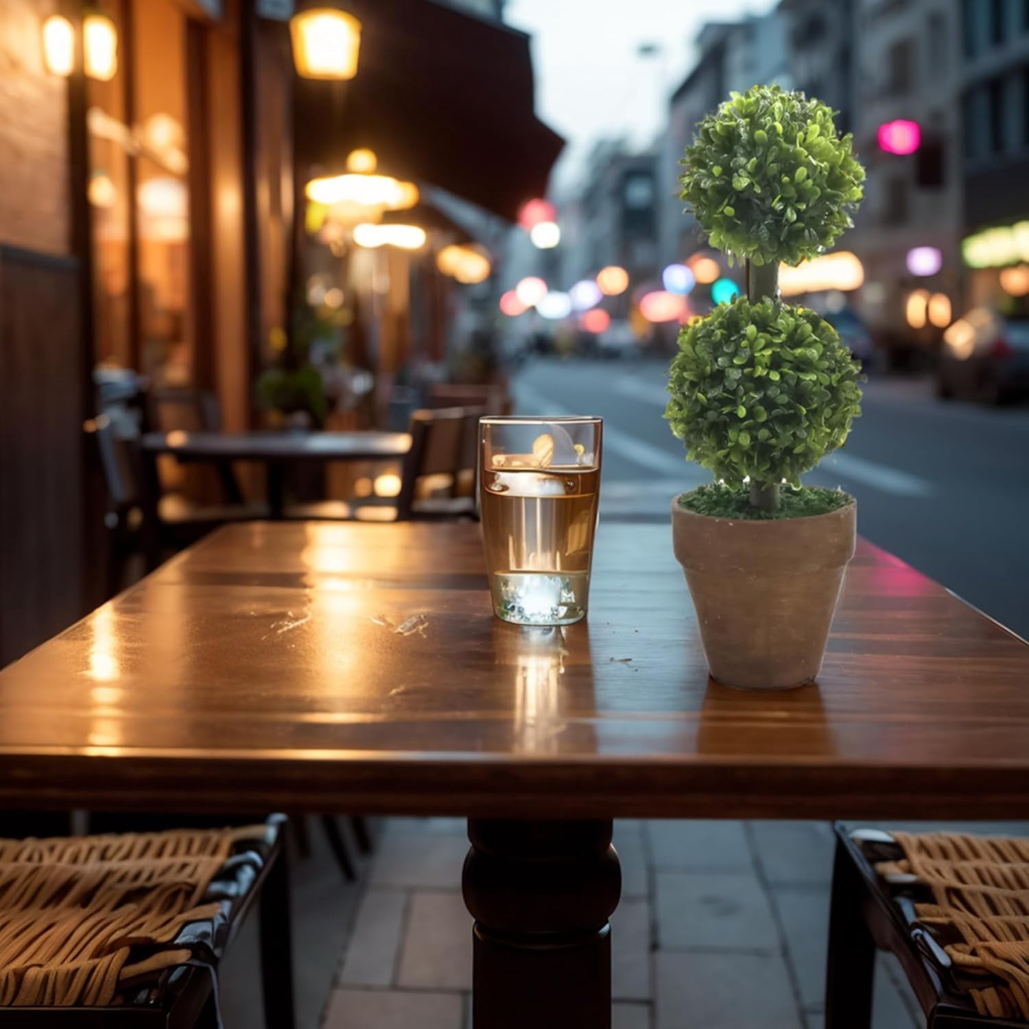 Small Fake Potted Plant Decor: 3 Pack Artificial Topiary Shrubs Decorative Plant Indoor Outdoor, 8.27" Plastic Tall Fake Plants for Home Kitchen Living Room Shelf Desk Greenery Decor