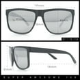 thumbnail image 5 of Mens Color Mirror Oversized Horn Rim Rectangle Sport Plastic Sunglasses Black - Orange Mirror, 5 of 8