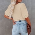 thumbnail image 3 of Yesfashion Womens Short Sleeve Sweaters Crewneck Knit Pullover Tops Summer Lightweight Crochet Blouse Shirt, 3 of 5