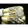 thumbnail image 3 of TAAPSEE JEWELS Mens/Ladies 14K Yellow Gold Finish CZ Engagement Ring Wedding Band Bridal Set Trio, 3 of 6