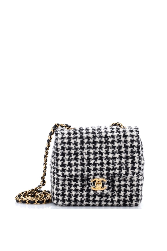 Pre-Owned Square Classic Single Flap Bag Quilted Tweed Mini By Rebag