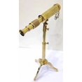 thumbnail image 3 of Vintage Brass Telescope on Tripod Stand – Antique Desktop Telescope for Home & Office Decor, 3 of 4