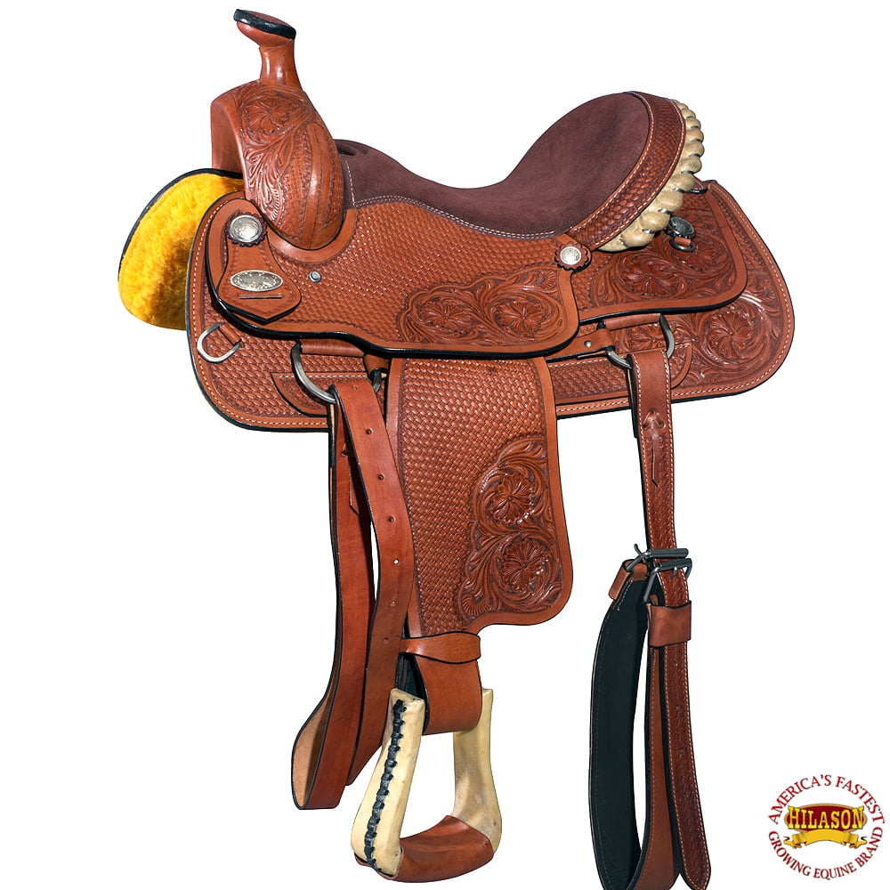 16 in Western Horse Saddle Leather Ranch Roping Cowboy Hilason