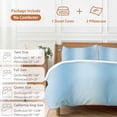 thumbnail image 6 of 3 Piece Blue Ombre Duvet Cover Set Queen Size, Microfiber Comforter/Quilt Cover with Corner Ties and 2 Pillowcases, Modern Abstract Art Farmhouse Gradient All Season Soft Bedding with Zipper Closure, 6 of 8