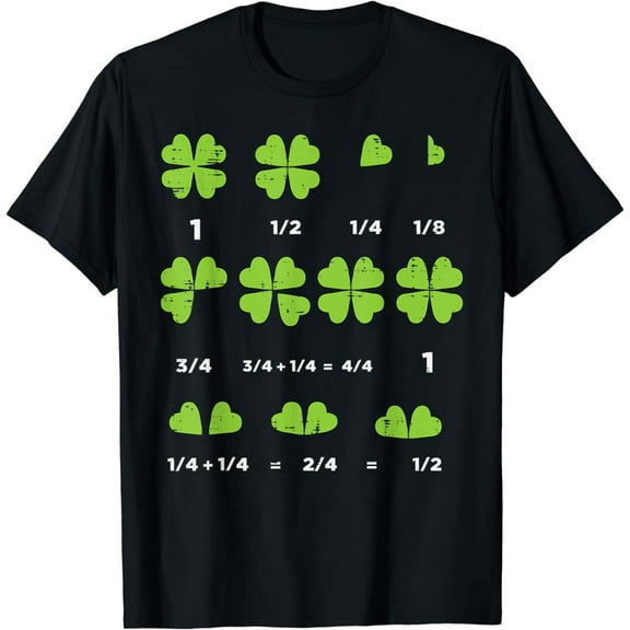 St Patricks Day Math Teacher Shamrock Saint Paddys Fractions T-Shirt