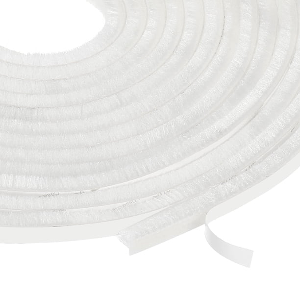 Sello de cepillo adhesivo para aislamiento de clima 1/4" x 1/4" x 36ft para puerta deslizante, ventana, armario, blanco
