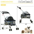 thumbnail image 5 of CL.HPAHKL Pet Stroller for Medium Small Dogs Dog Stroller Cat Stroller Foldable Jogging Travel 4 Wheels Waterproof and 360 Rotating Front Puppy Stroller with Mesh Windows,Yellow plaid, 5 of 7