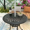 thumbnail image 6 of Hzzkey 30.71" Round Black Aluminum Outdoor Bistro Table with Umbrella Hole, Patio Balcony Garden Use, 6 of 9