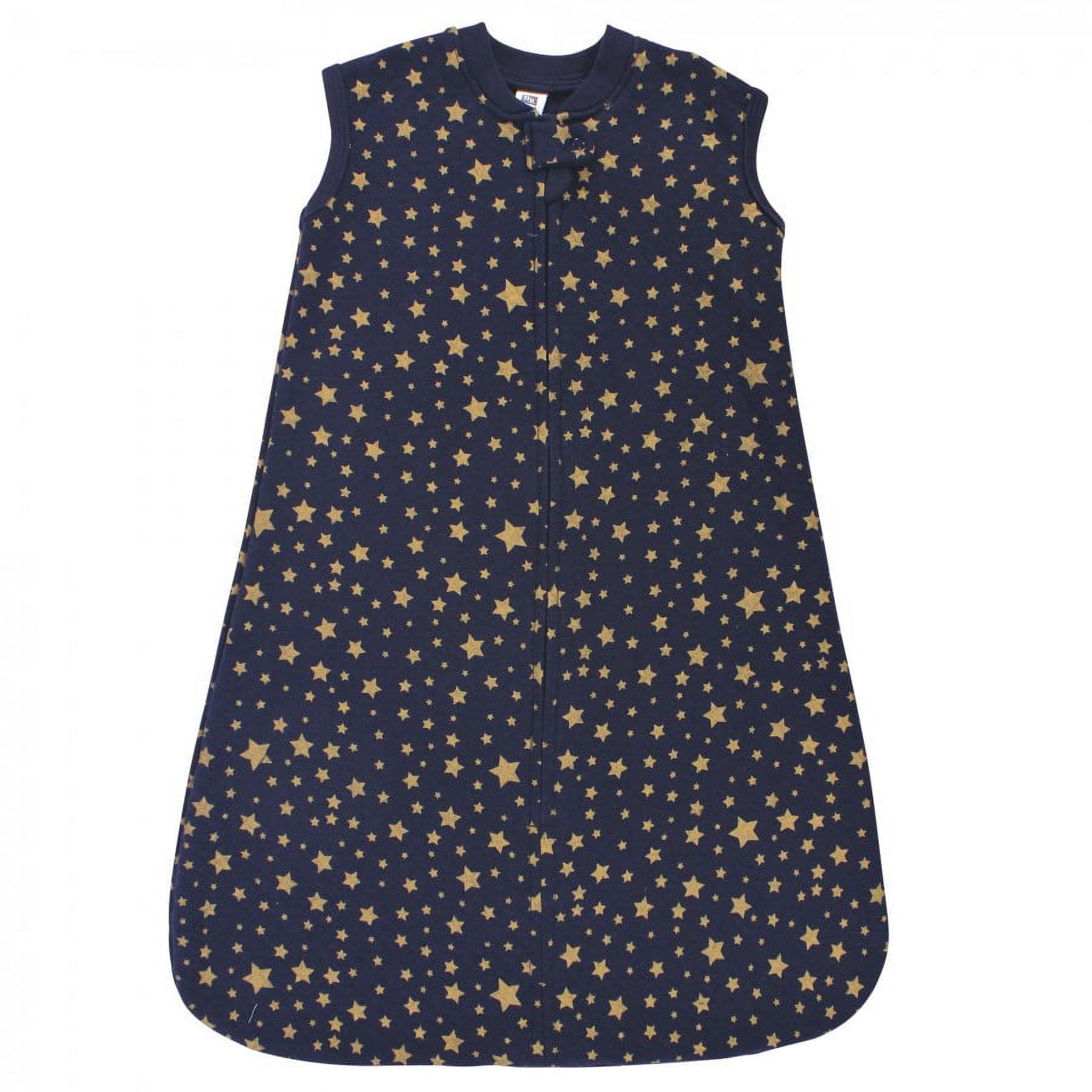 Hudson Baby Infant Premium Quilted Sleeveless Sleeping Bag and Wearable Blanket, Metallic Stars, 12-18 Months