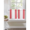 thumbnail image 3 of Half Window Curtains 24 Inches Long, Red Striped Window Treatment Curtain Drapes, Modern White Striped Abstract Art Aesthetics Short Curtains Tiers for Kitchen Over Sink, 27.5"x24", 2 Panels, 3 of 7