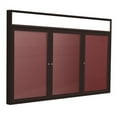 thumbnail image 3 of Ghent 48"x72" 3-Door Silver Aluminum Headliner Fabric Letterboard Red, 3 of 4