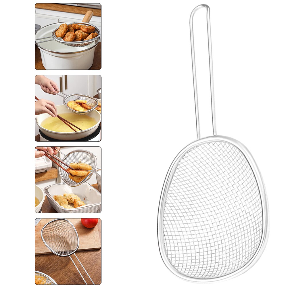 Skimmer Strainer Spoon Ladle Bast Cooking Kitchen Frying Slotted