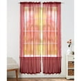 thumbnail image 2 of 55" inch x 84" inch Sheer Curtains Window Voile Panels, Set of 4 Burgundy, 2 of 3
