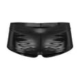 thumbnail image 4 of TiaoBug Women's Shiny Metallic Rave Booty Shorts Liquid Wet Look Bottoms Hot Pants Festival Costume Black S, 4 of 7