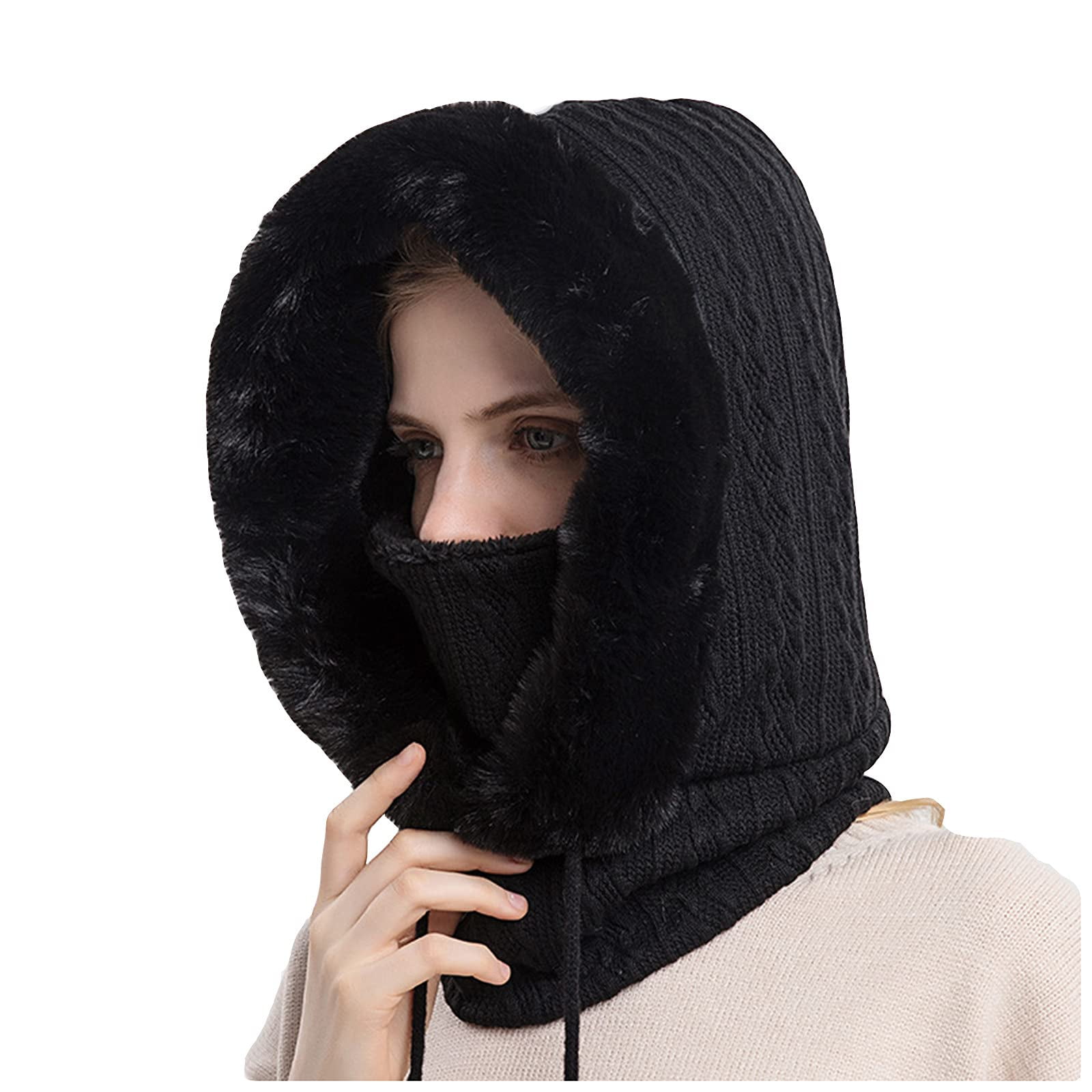 Winter Outdoor Warmer Fleece Thermal Balaclava Neck Face Hood Hat Mask Scarf E 