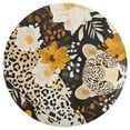 thumbnail image 3 of Leopard Print Soft Bedroom Round Area Rug, Washable Cute Nursery Circle Throw Mat, Non-Slip Contemporary Small Low Pile Floor Carpet for Dorm Bedside, 3 of 7