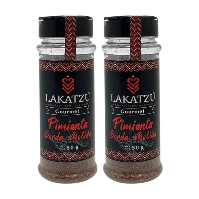 2 Pack Pimienta Molida Lakatzú para comida 50g c/u