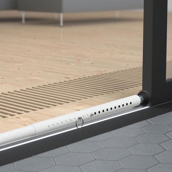 BeBecome Sliding Door Security Bar,17-50 inch Adjustable Patio Door Security bar with Rubber Tips Apartment Bedroom Bottom of Door Heavy Duty Interior White C63