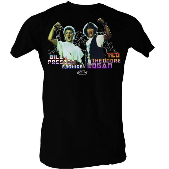 Bill and Ted Light Show Black Adult T-Shirt