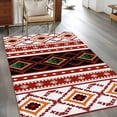 thumbnail image 2 of Area Rugs 2.7'x5', Red Black Boho Carpet for Living Room Bedroom Dining Room, Vintage Abstract Art Ethnic Tribe Throw Kitchen Rugs Non Slip Washable Rectangle Indoor Outdoor Rugs, 2 of 8