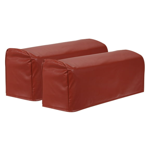2Pack PU Leather Armrest Covers, Stretch Arm Slipcovers, Brown