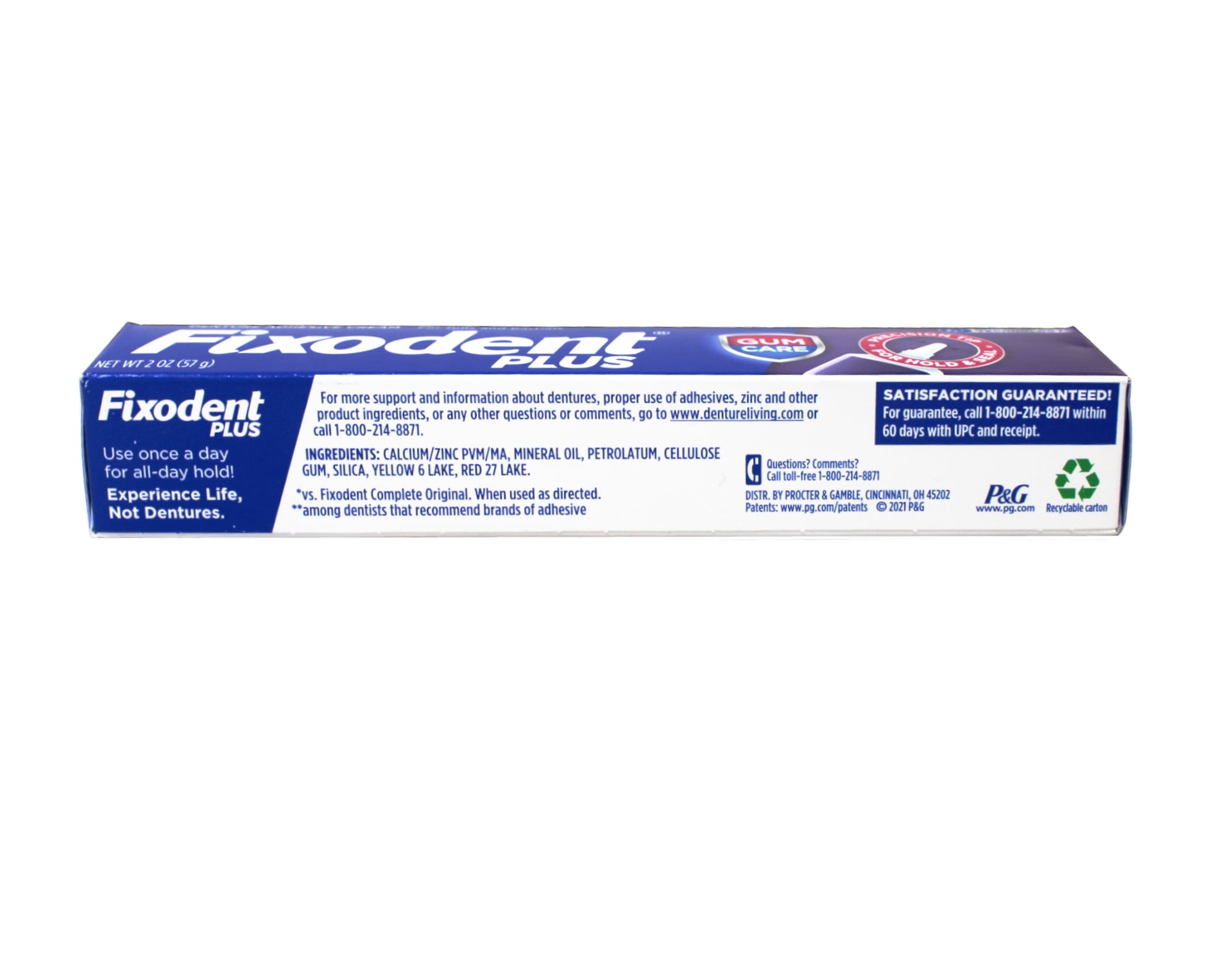 Fixodent Plus Denture Adhesive Cream Gum Care - 2 oz, Pack of 6 C17