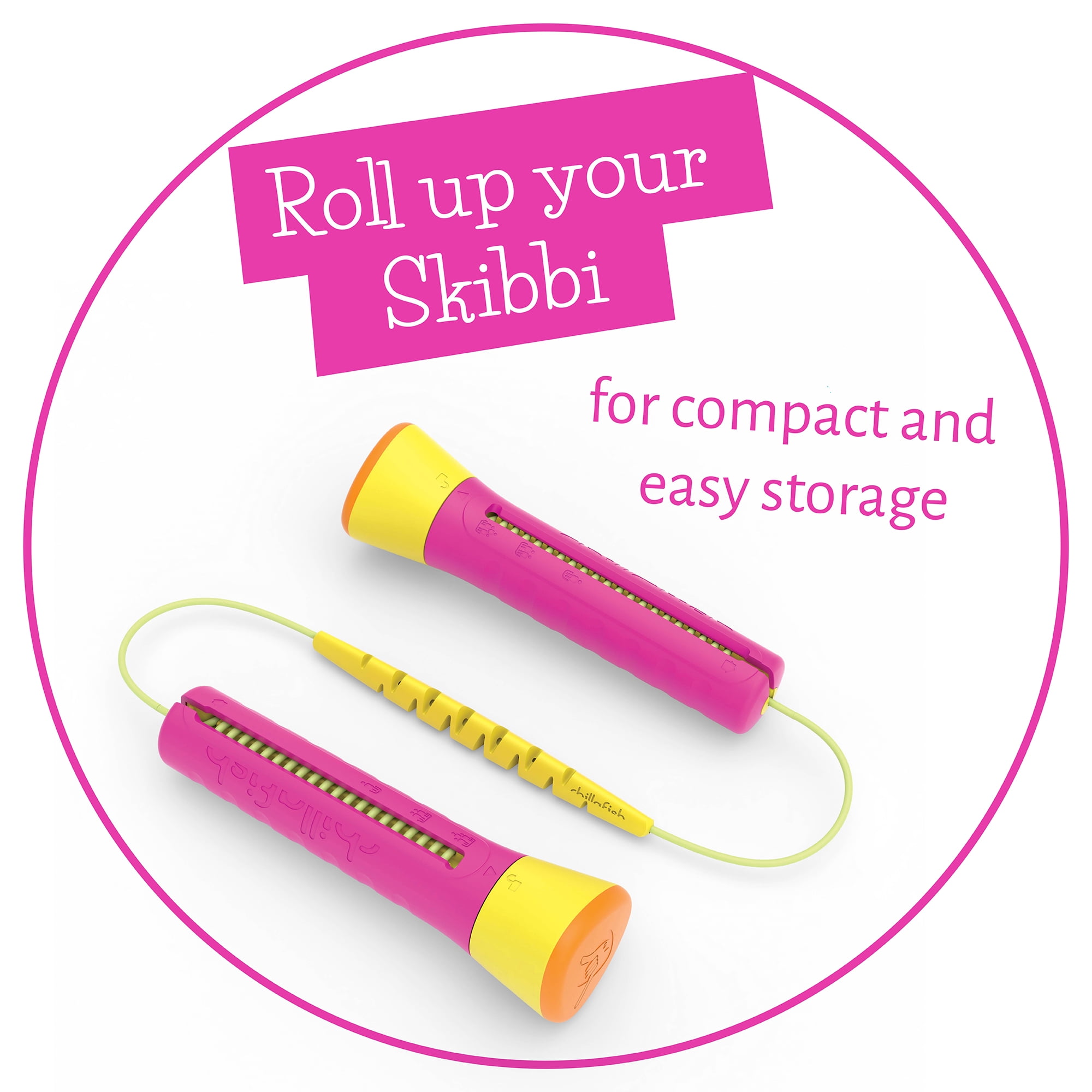 Chillafish Fuchsia Skibbi Adjustable Length Jump Rope with Accelerator