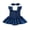 Blue, variant on RUINIXCW Newborn Baby Girl Denim Dress Western Cowgirl Outfit Cute Infant Baby Girls Summer Clothes Fly Sleeve Smocked Jeans Romper Dress Jumpsuit Playsuit Headband