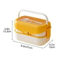 thumbnail image 3 of Yika Double Compartmentalized Handle Lunch Box Large Capacity High Appearanceplastic Lunch Box With Spork, 3 of 7