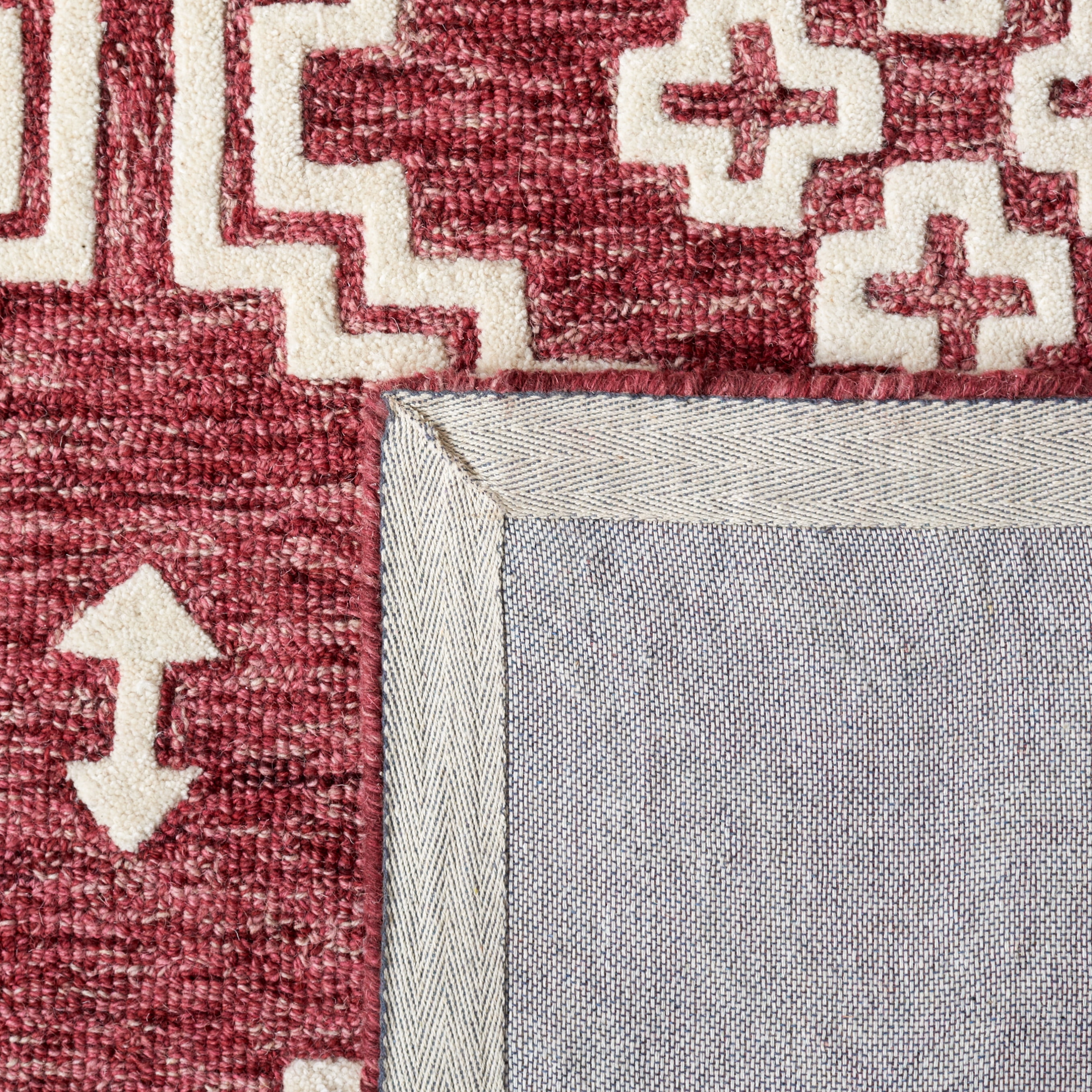 Safavieh Abstract Adolf Geometric Wool Area Rug, Red/Ivory, 6' x 6' Square
