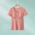 thumbnail image 4 of breaise Women's Nursing Shirts V Neck Breastfeeding Tshirt Rib Knit Short Sleeve Maternity Tops, 4 of 7