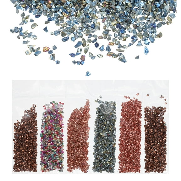 Crushed Glass Chips 1-3mm 6 Colors Irregular Chips for Jewelry Making
