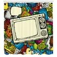thumbnail image 3 of Ambesonne Hip Hop Shower Curtain, 90s Theme Retro Style, 69"Wx70"L, Multicolor, 3 of 3