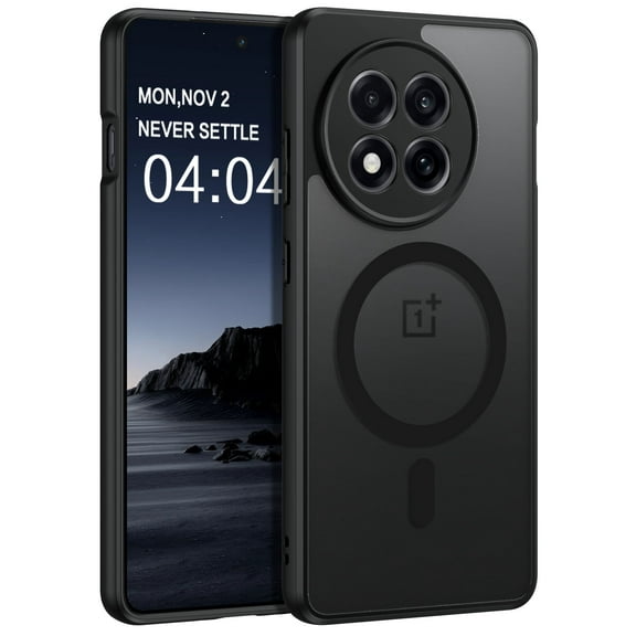 DOMAVER Magnetic OnePlus 13R Case/OnePlus Ace 5 Case/OnePlus Ace 5 Pro 5G Case (6.78") - Slim Fit Matte Translucent Cover | MagSafe Compatible | Shockproof Anti-Yellowing | Black