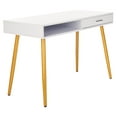 thumbnail image 5 of SAFAVIEH Jorja Contemporary White/Gold 1-Drawer Writing Desk (43.3 in. W x 19.7 in. D x 29.7 in. H), 5 of 13