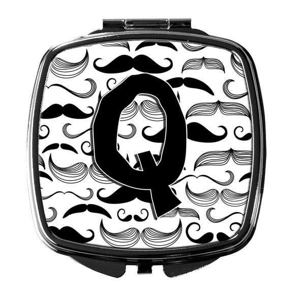 Letter Q Moustache Initial Compact Mirror