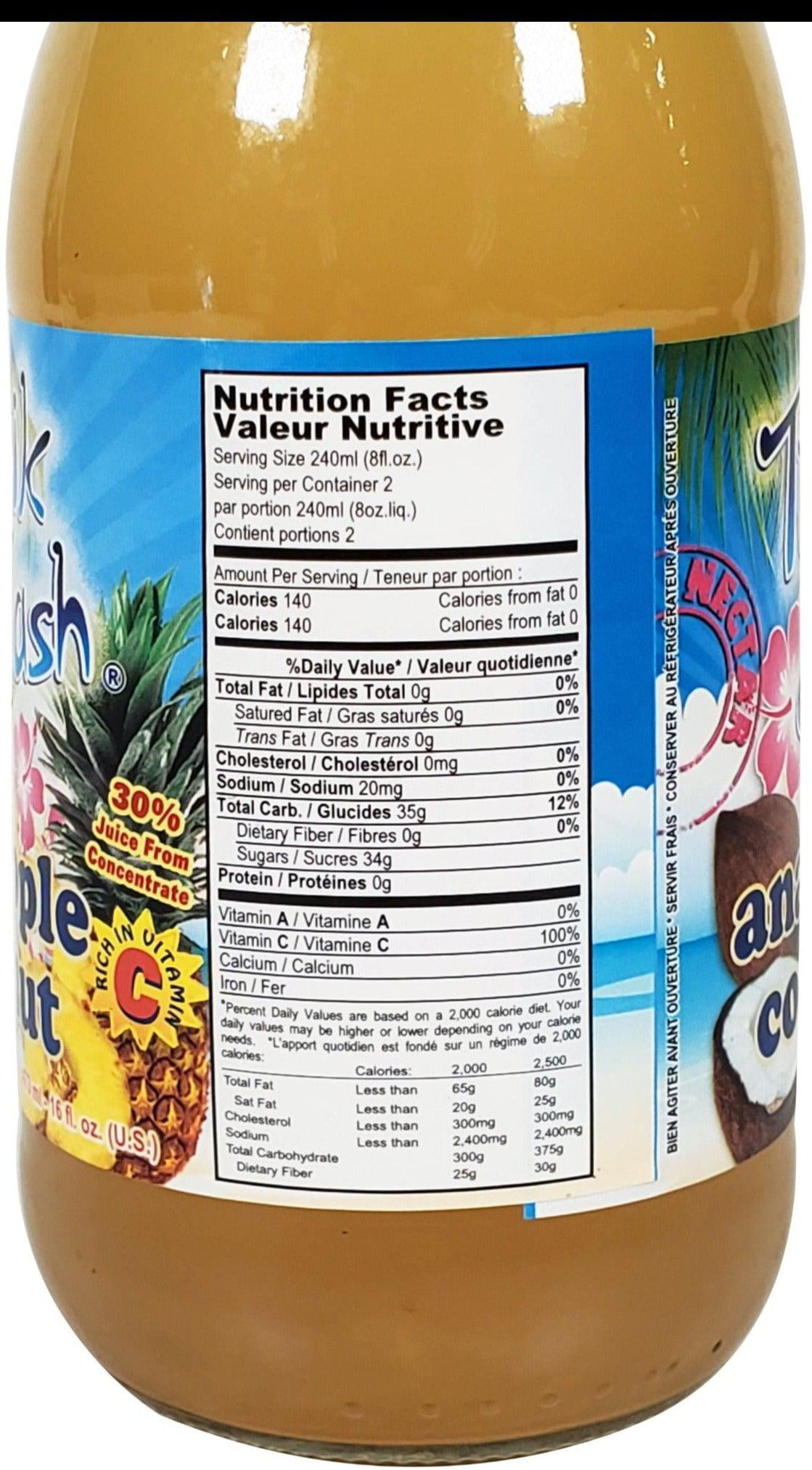 TS PINEAPPLE COCONUT, 
Tropik Splash - Pineapple Coconut, 473mL Bottle, Pack of 12
Tropik Splash juices are made of various fruits with loads of benefits such as vitamin C, polyphenols and carotenoids. Vitamin C, in particular, has been associated with reduced blood pressure, lower risk of heart disease.

I